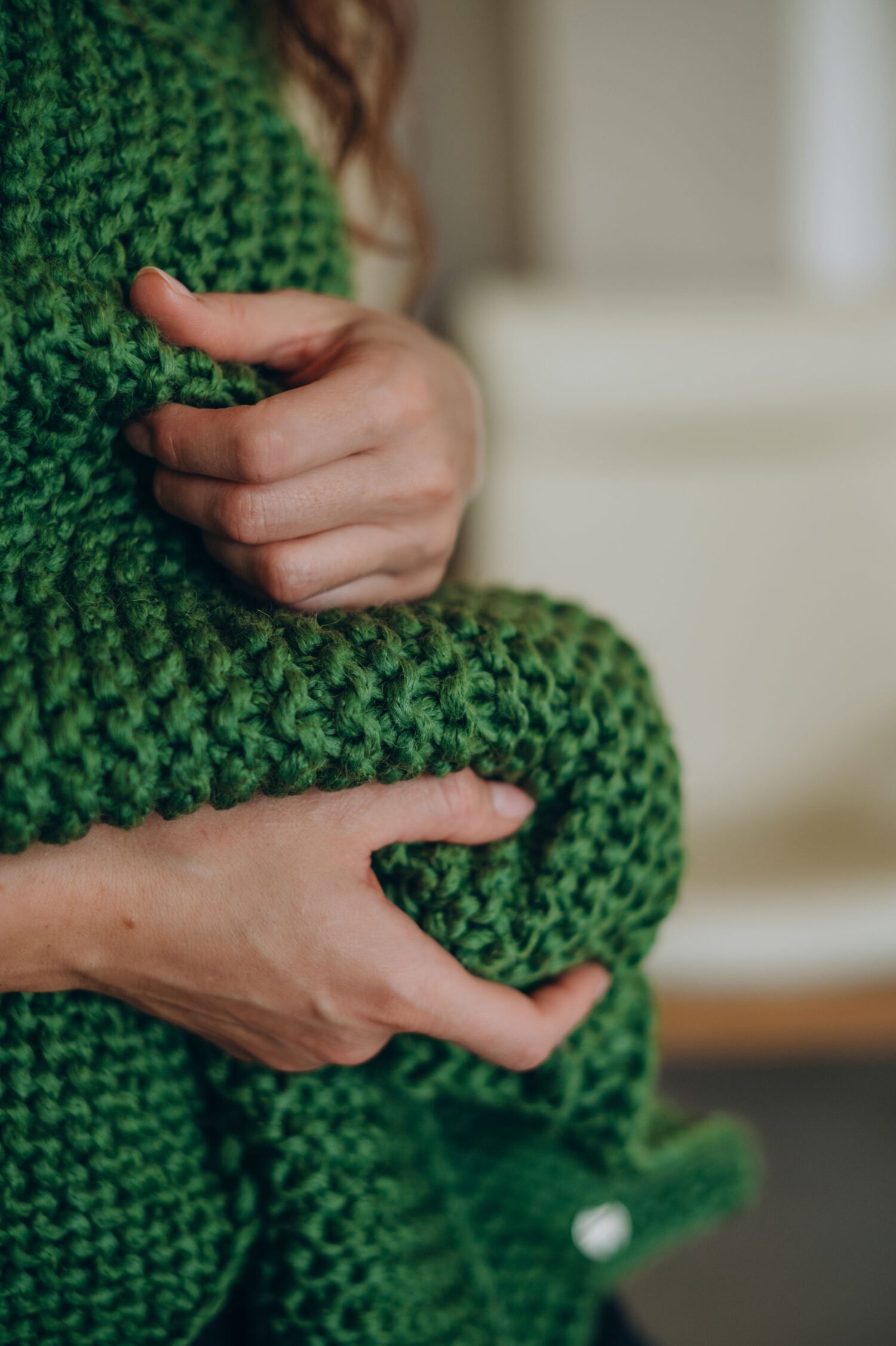 Hand-Knitted Long Scarf – “Emerald Dream 2